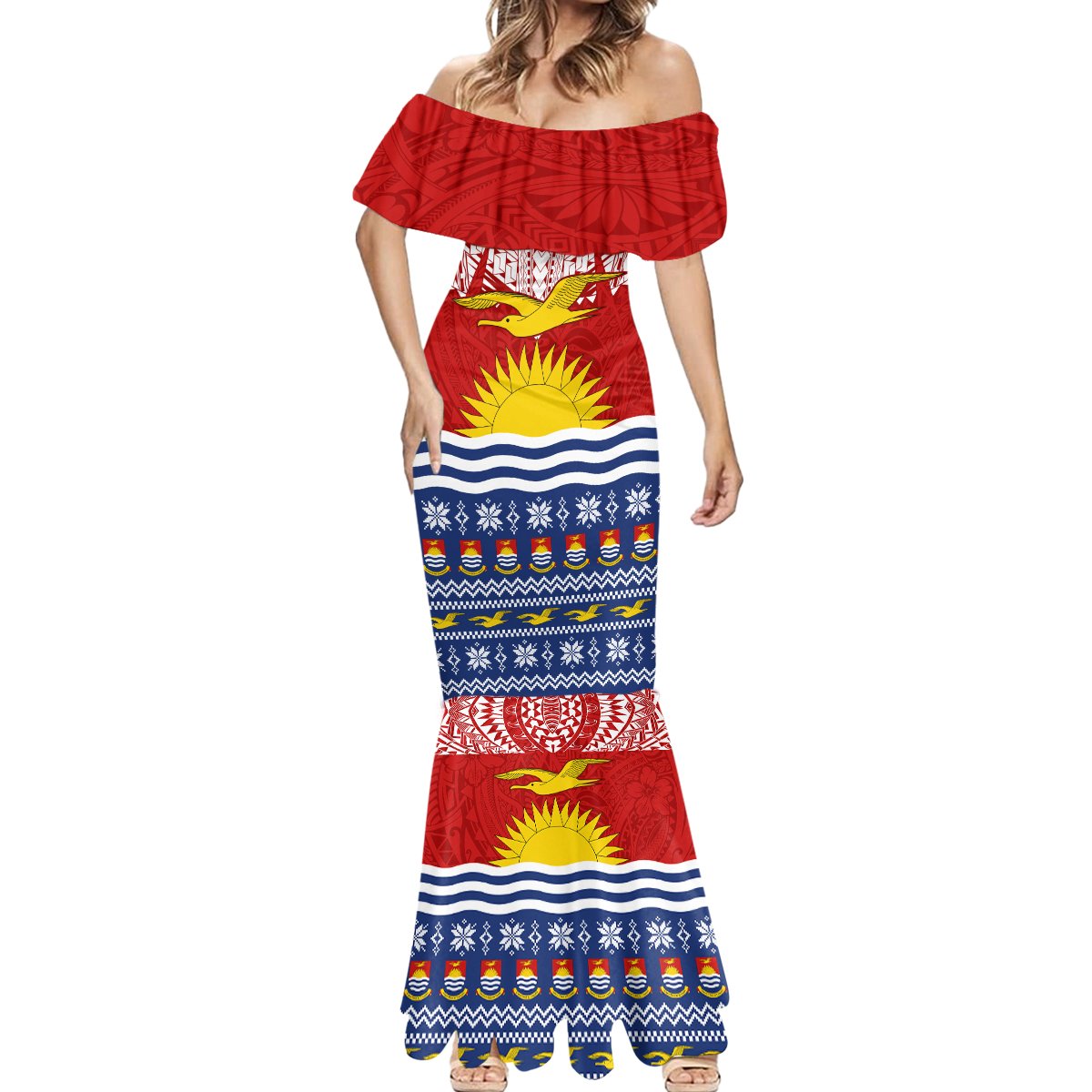 Kiribati Christmas Mermaid Dress Tekeraoi n Te Tiritimati Polynesian Tribal LT9 - Polynesian Pride