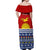 Kiribati Christmas Off Shoulder Maxi Dress Tekeraoi n Te Tiritimati Polynesian Tribal LT9 - Polynesian Pride