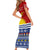 Kiribati Christmas Short Sleeve Bodycon Dress Tekeraoi n Te Tiritimati Polynesian Tribal LT9 - Polynesian Pride