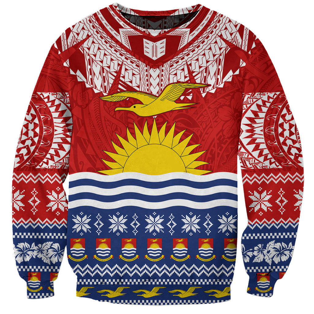 Kiribati Christmas Sweatshirt Tekeraoi n Te Tiritimati Polynesian Tribal LT9 Unisex Red - Polynesian Pride