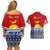 Personalised Kiribati Christmas Couples Matching Off Shoulder Short Dress and Hawaiian Shirt Tekeraoi n Te Tiritimati Polynesian Tribal LT9 - Polynesian Pride