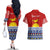 Personalised Kiribati Christmas Couples Matching Off The Shoulder Long Sleeve Dress and Hawaiian Shirt Tekeraoi n Te Tiritimati Polynesian Tribal LT9 - Polynesian Pride