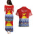 Personalised Kiribati Christmas Couples Matching Puletasi Dress and Hawaiian Shirt Tekeraoi n Te Tiritimati Polynesian Tribal LT9 - Polynesian Pride