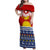 Personalised Kiribati Christmas Family Matching Off Shoulder Maxi Dress and Hawaiian Shirt Tekeraoi n Te Tiritimati Polynesian Tribal LT9 Mom's Dress Red - Polynesian Pride