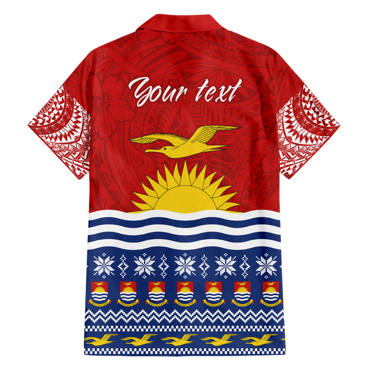 Personalised Kiribati Christmas Family Matching Short Sleeve Bodycon Dress and Hawaiian Shirt Tekeraoi n Te Tiritimati Polynesian Tribal LT9 - Polynesian Pride