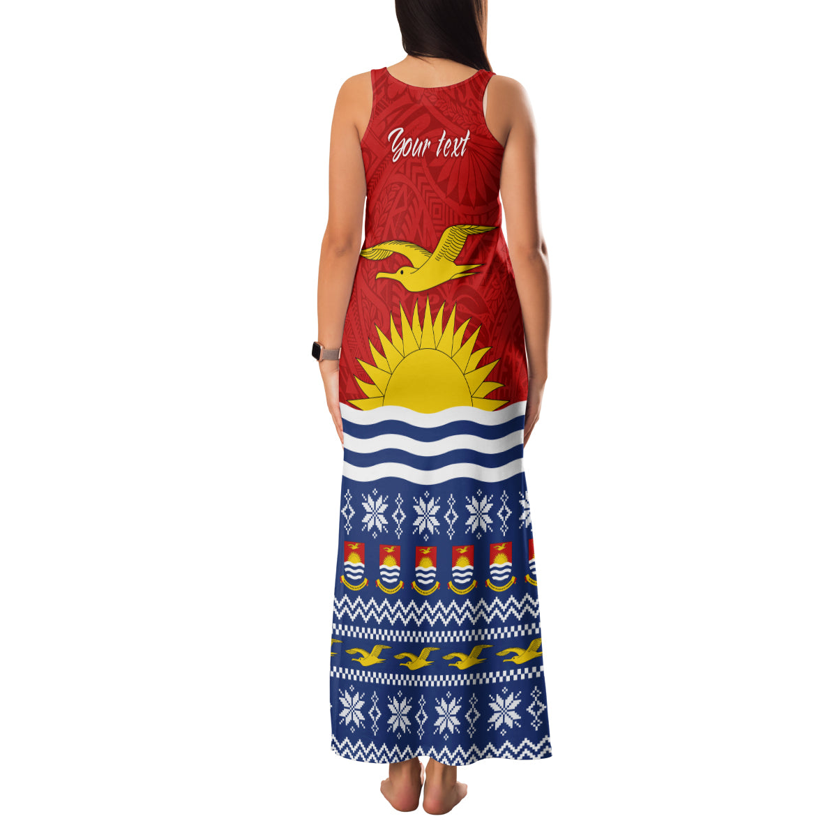 Personalised Kiribati Christmas Family Matching Tank Maxi Dress and Hawaiian Shirt Tekeraoi n Te Tiritimati Polynesian Tribal LT9 - Polynesian Pride