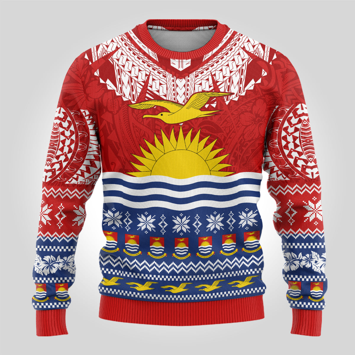 Personalised Kiribati Christmas Ugly Christmas Sweater Tekeraoi n Te Tiritimati Polynesian Tribal LT9 - Polynesian Pride