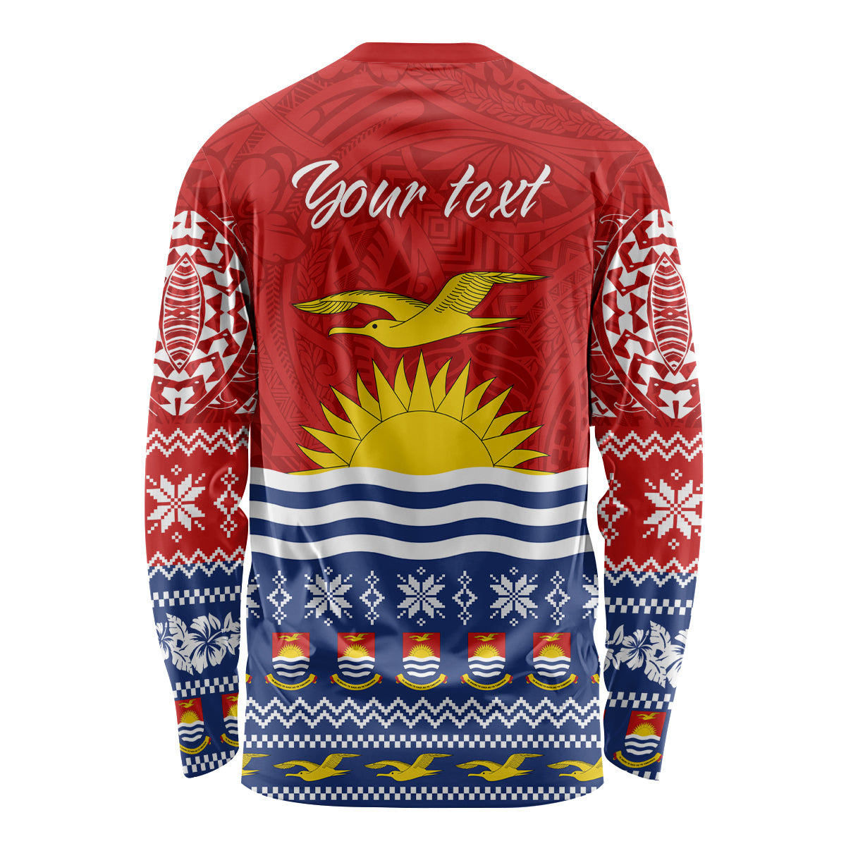 Personalised Kiribati Christmas Long Sleeve Shirt Tekeraoi n Te Tiritimati Polynesian Tribal LT9 - Polynesian Pride