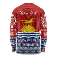 Personalised Kiribati Christmas Long Sleeve Shirt Tekeraoi n Te Tiritimati Polynesian Tribal LT9 - Polynesian Pride
