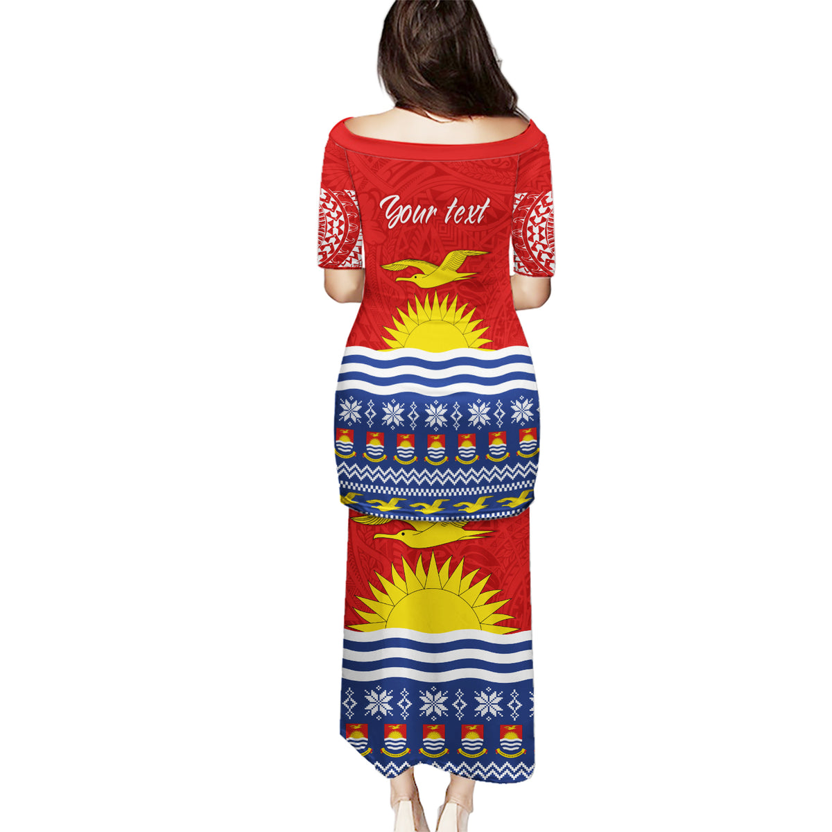 Personalised Kiribati Christmas Puletasi Tekeraoi n Te Tiritimati Polynesian Tribal LT9 - Polynesian Pride