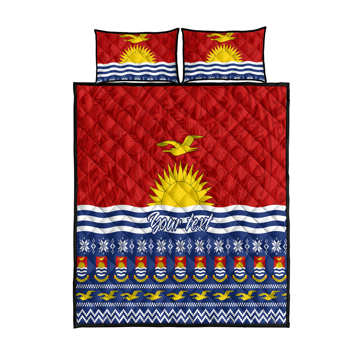 Personalised Kiribati Christmas Quilt Bed Set Tekeraoi n Te Tiritimati Polynesian Tribal LT9 Red - Polynesian Pride