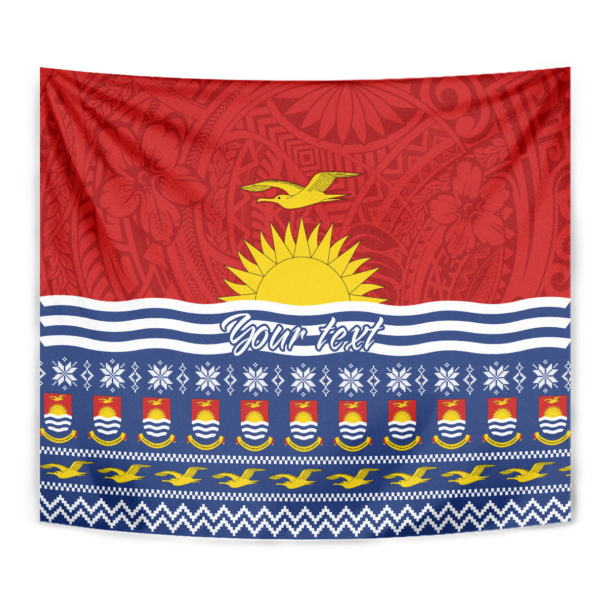 Personalised Kiribati Christmas Tapestry Tekeraoi n Te Tiritimati Polynesian Tribal LT9 - Polynesian Pride