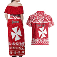 Personalised Wallis and Futuna Christmas Couples Matching Off Shoulder Maxi Dress and Hawaiian Shirt Polynesian Tribal LT9 - Polynesian Pride