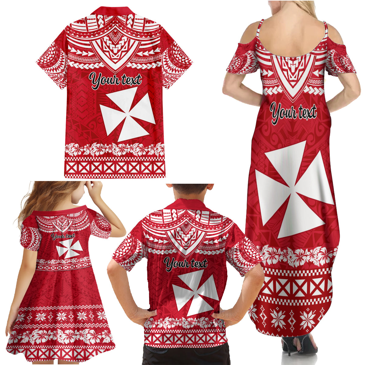Personalised Wallis and Futuna Christmas Family Matching Summer Maxi Dress and Hawaiian Shirt Polynesian Tribal LT9 - Polynesian Pride
