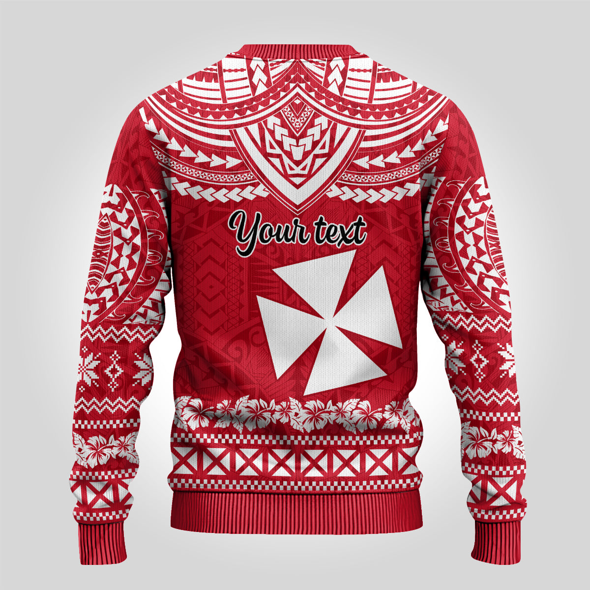 Personalised Wallis and Futuna Christmas Ugly Christmas Sweater Polynesian Tribal LT9 - Polynesian Pride
