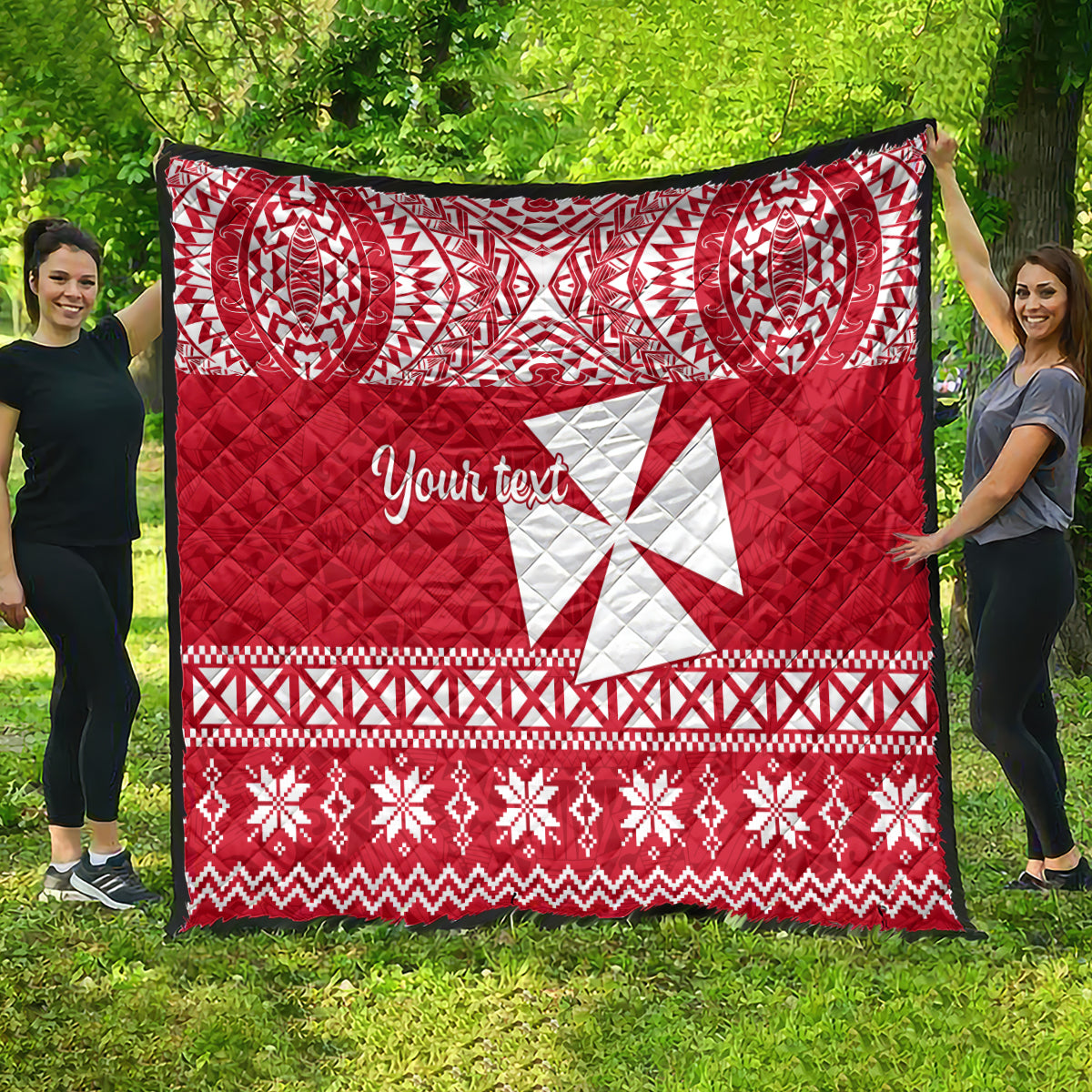 Personalised Wallis and Futuna Christmas Quilt Polynesian Tribal LT9 - Polynesian Pride