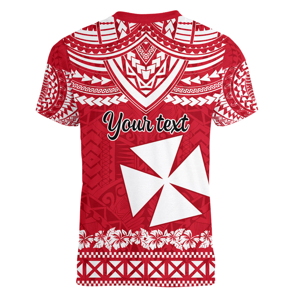 Personalised Wallis and Futuna Christmas Women V Neck T Shirt Polynesian Tribal LT9 - Polynesian Pride