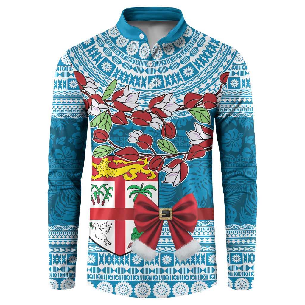 Fijian Tagimoucia Flowers Button Sweatshirt Christmas Coquette bow LT9 Blue - Polynesian Pride