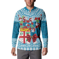 Fijian Tagimoucia Flowers Button Sweatshirt Christmas Coquette bow LT9 - Polynesian Pride