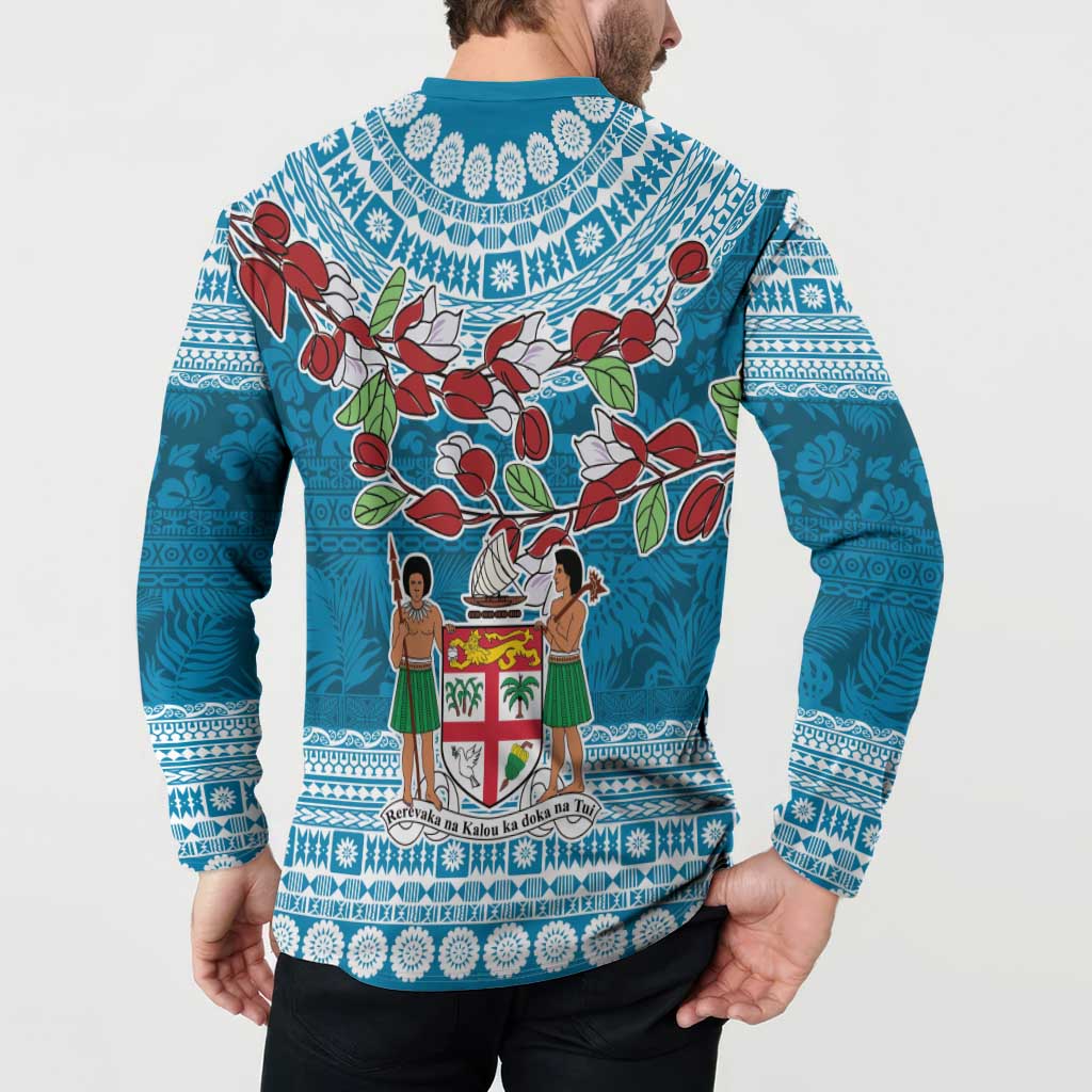 Fijian Tagimoucia Flowers Button Sweatshirt Christmas Coquette bow LT9 - Polynesian Pride