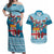 Fijian Tagimoucia Flowers Couples Matching Off Shoulder Maxi Dress and Hawaiian Shirt Christmas Coquette bow