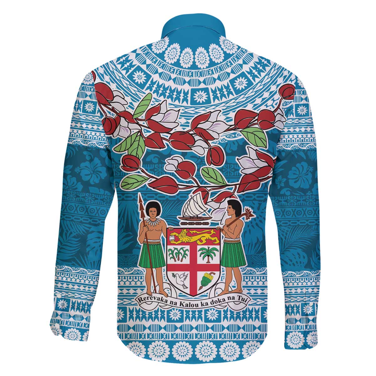 Fijian Tagimoucia Flowers Family Matching Off The Shoulder Long Sleeve Dress and Hawaiian Shirt Christmas Coquette bow