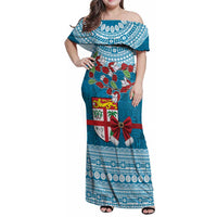 Fijian Tagimoucia Flowers Family Matching Off Shoulder Maxi Dress and Hawaiian Shirt Christmas Coquette bow