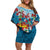 Fijian Tagimoucia Flowers Family Matching Off Shoulder Short Dress and Hawaiian Shirt Christmas Coquette bow