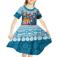 Fijian Tagimoucia Flowers Kid Short Sleeve Dress Christmas Coquette bow LT9 - Polynesian Pride