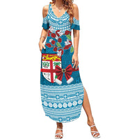 Fijian Tagimoucia Flowers Summer Maxi Dress Christmas Coquette bow