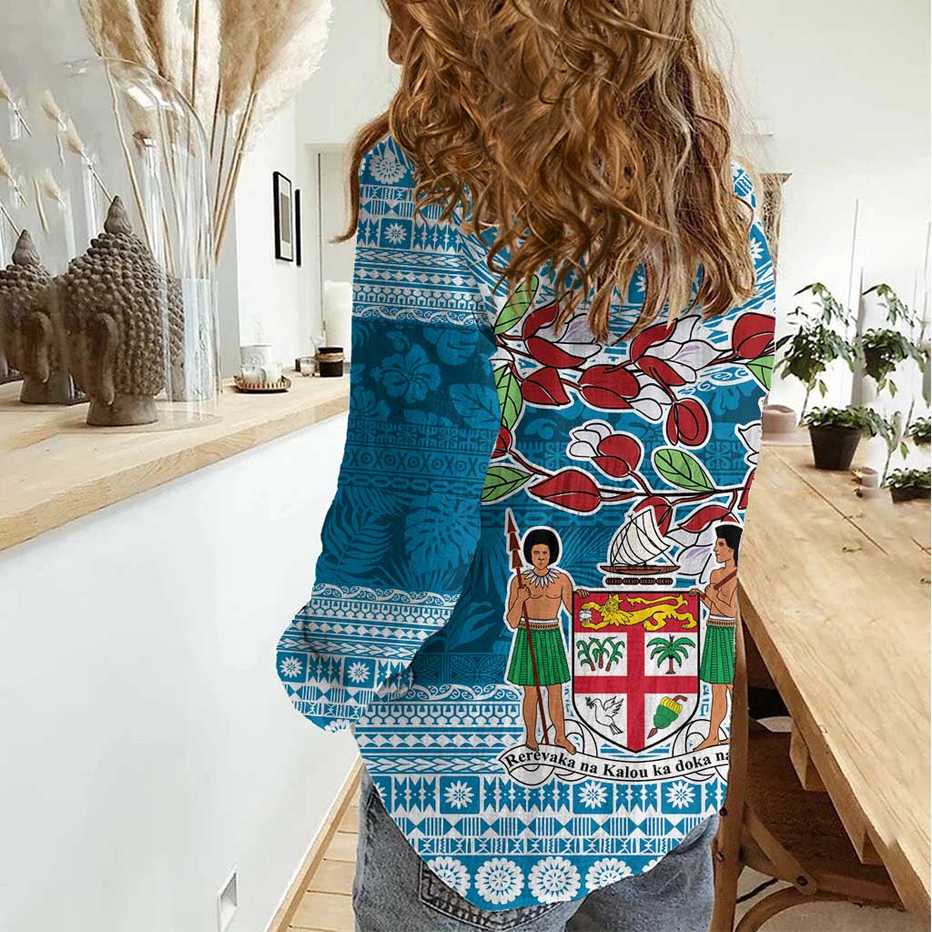 Fijian Tagimoucia Flowers Women Casual Shirt Christmas Coquette bow LT9 - Polynesian Pride