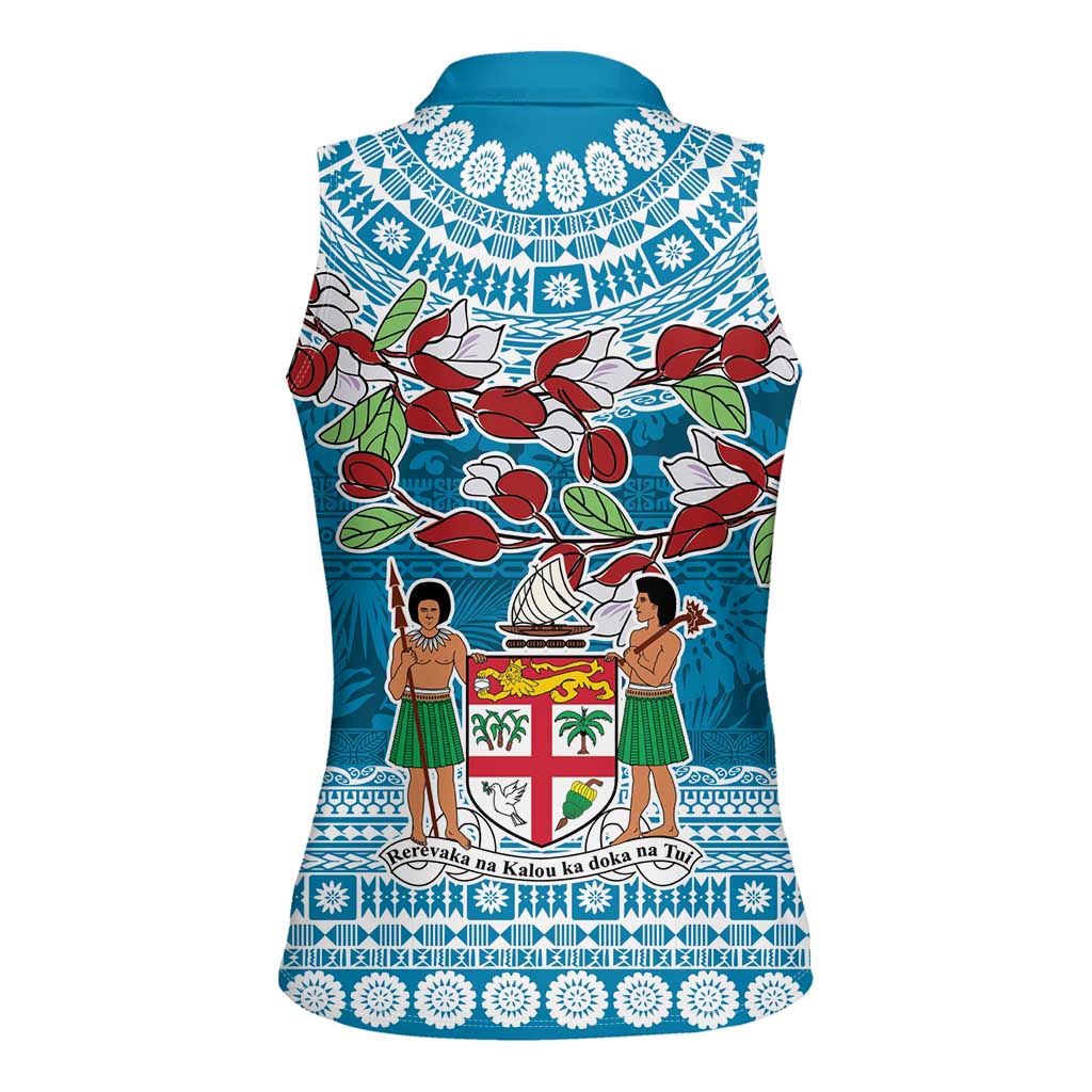 Fijian Tagimoucia Flowers Women Sleeveless Polo Shirt Christmas Coquette bow