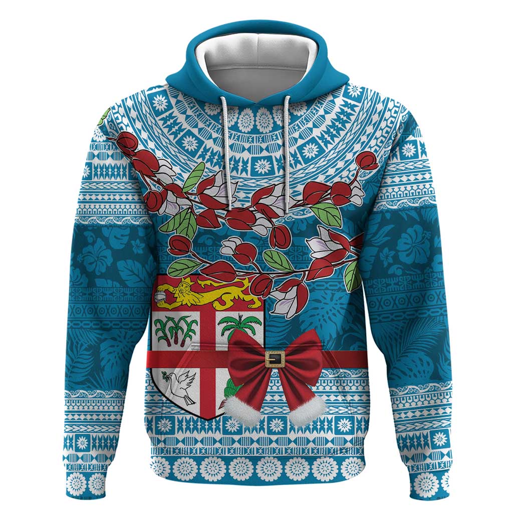 Fijian Tagimoucia Flowers Zip Hoodie Christmas Coquette bow LT9 Pullover Hoodie Blue - Polynesian Pride