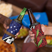 Samoan Ula Fala Flowers 4 in 1 Can Cooler Tumbler Christmas Santa Belt