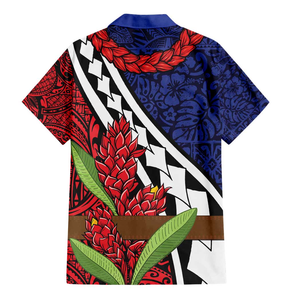 Samoan Ula Fala Flowers Family Matching Mermaid Dress and Hawaiian Shirt Christmas Santa Belt