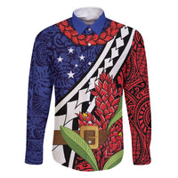 Samoan Ula Fala Flowers Family Matching Tank Maxi Dress and Hawaiian Shirt Christmas Santa Belt