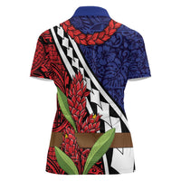 Samoan Ula Fala Flowers Women Polo Shirt Christmas Santa Belt