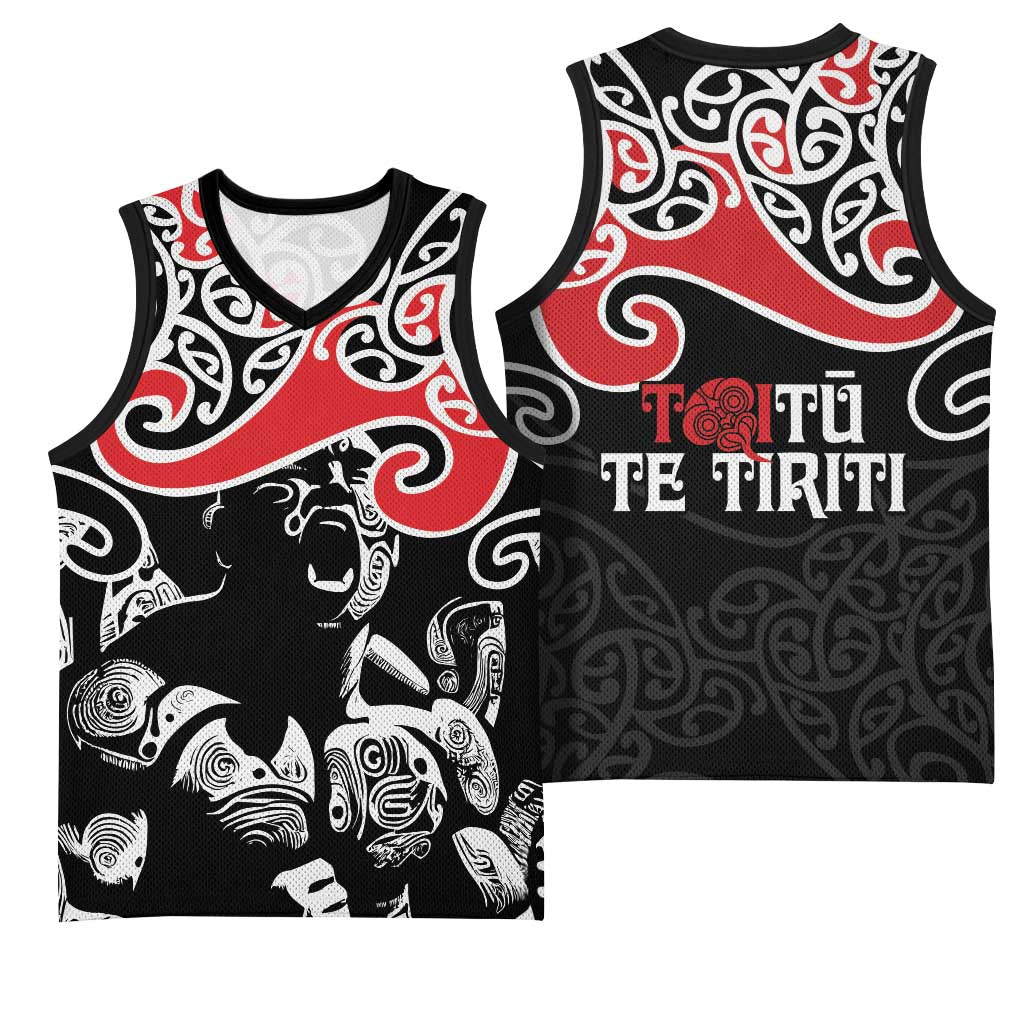 Aotearoa Toitu Te Tiriti Basketball Jersey New Zealand Stand Together Stand Stronger LT9 - Polynesian Pride
