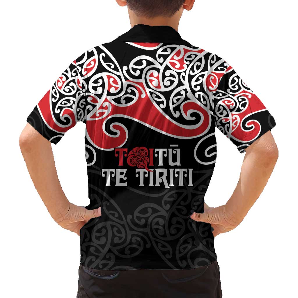 Aotearoa Toitu Te Tiriti Family Matching Long Sleeve Bodycon Dress and Hawaiian Shirt New Zealand Stand Together Stand Stronger LT9 - Polynesian Pride