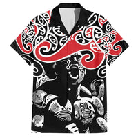 Aotearoa Toitu Te Tiriti Family Matching Long Sleeve Bodycon Dress and Hawaiian Shirt New Zealand Stand Together Stand Stronger LT9 Dad's Shirt - Short Sleeve Black - Polynesian Pride