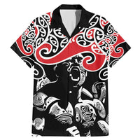 Aotearoa Toitu Te Tiriti Family Matching Mermaid Dress and Hawaiian Shirt New Zealand Stand Together Stand Stronger LT9 Dad's Shirt - Short Sleeve Black - Polynesian Pride