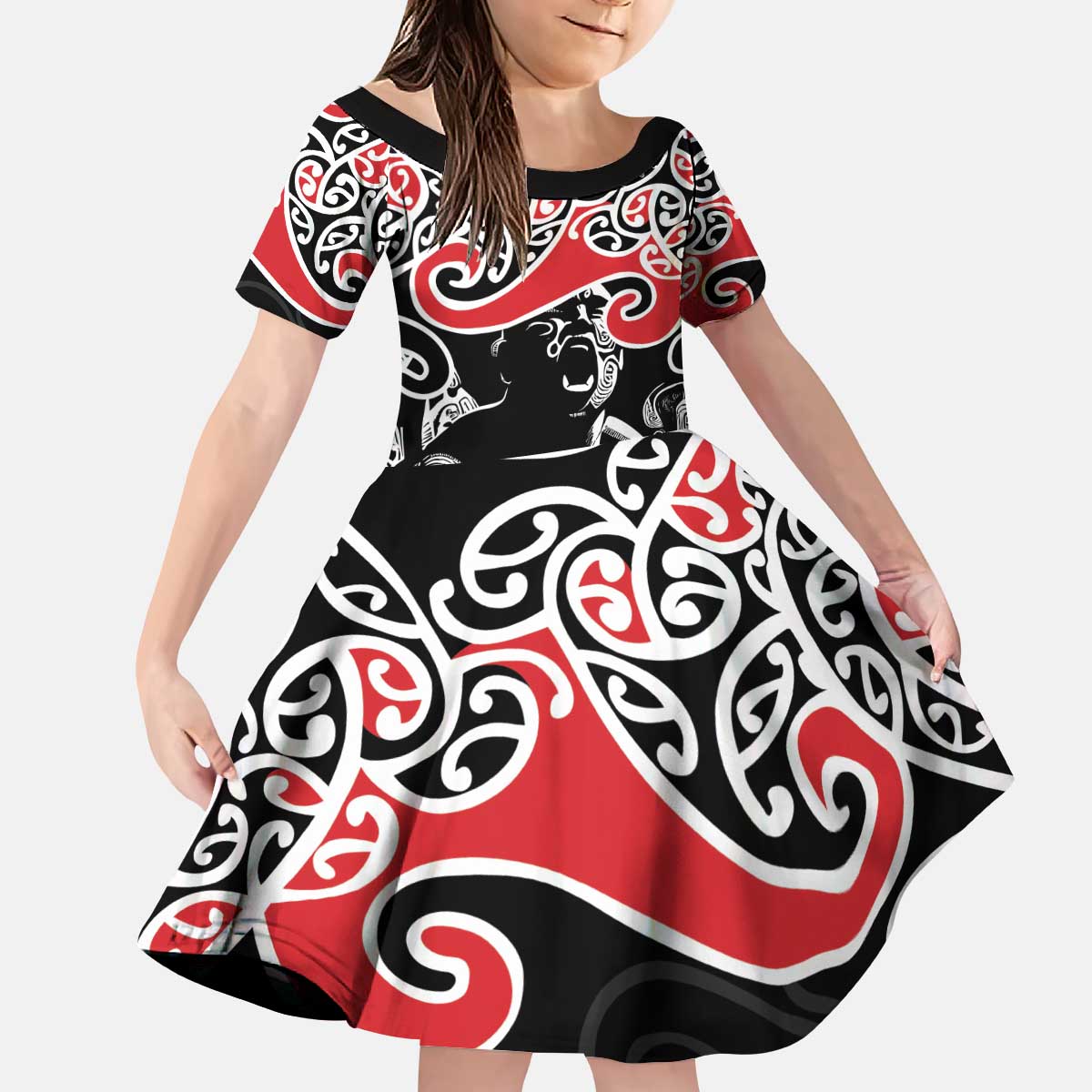 Aotearoa Toitu Te Tiriti Kid Short Sleeve Dress New Zealand Stand Together Stand Stronger LT9 KID Black - Polynesian Pride