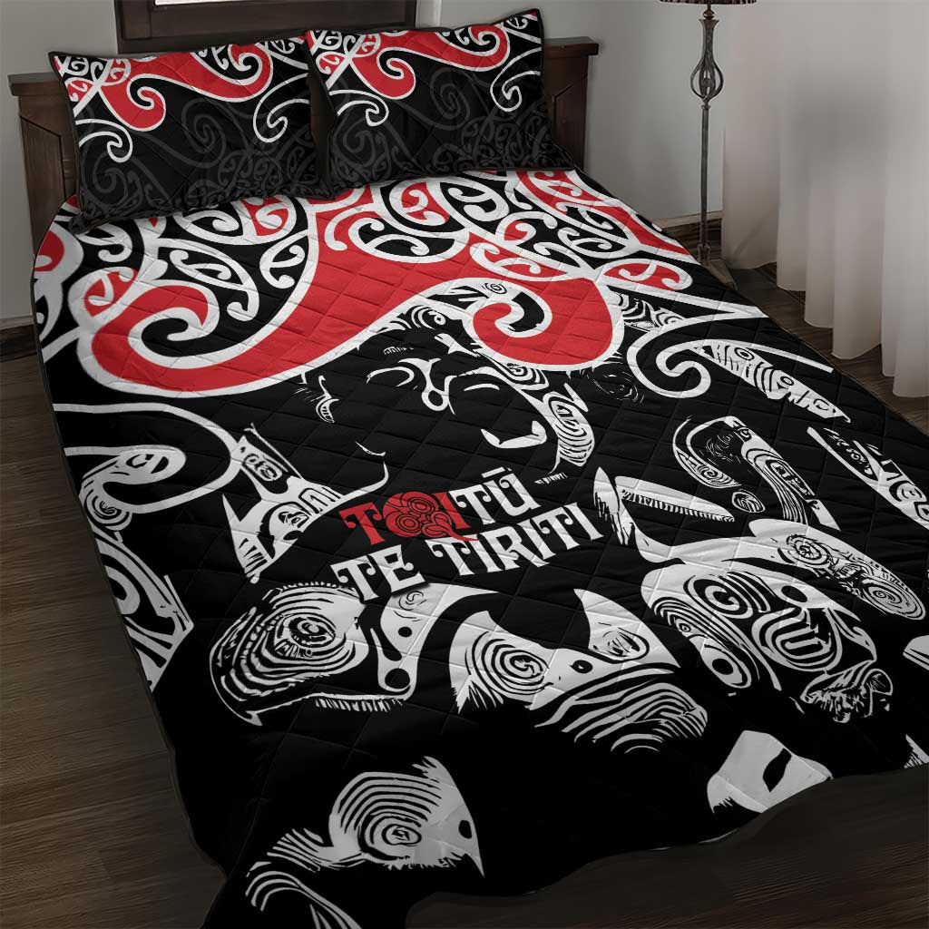 Aotearoa Toitu Te Tiriti Quilt Bed Set New Zealand Stand Together Stand Stronger