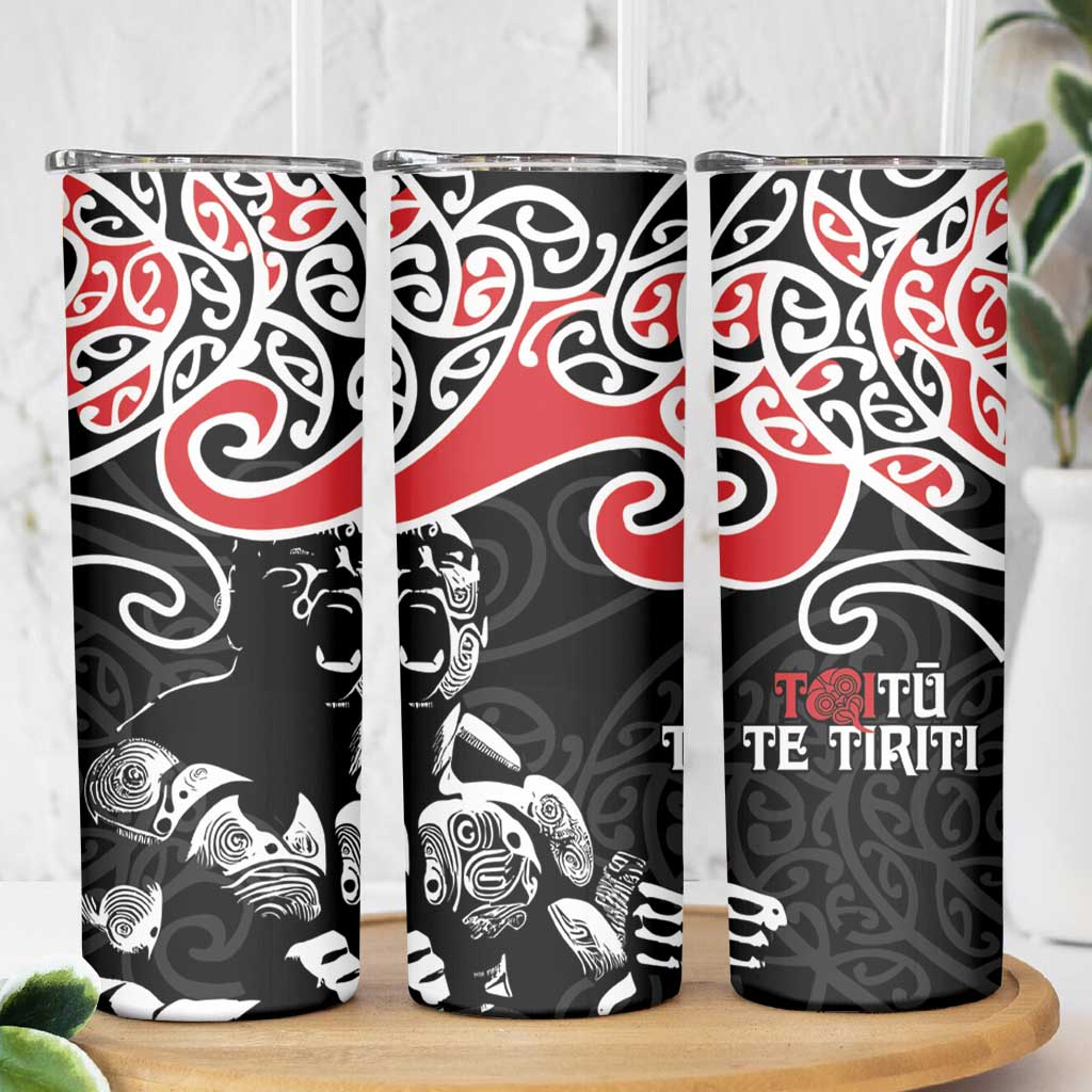 Aotearoa Toitu Te Tiriti Skinny Tumbler New Zealand Stand Together Stand Stronger LT9 - Polynesian Pride