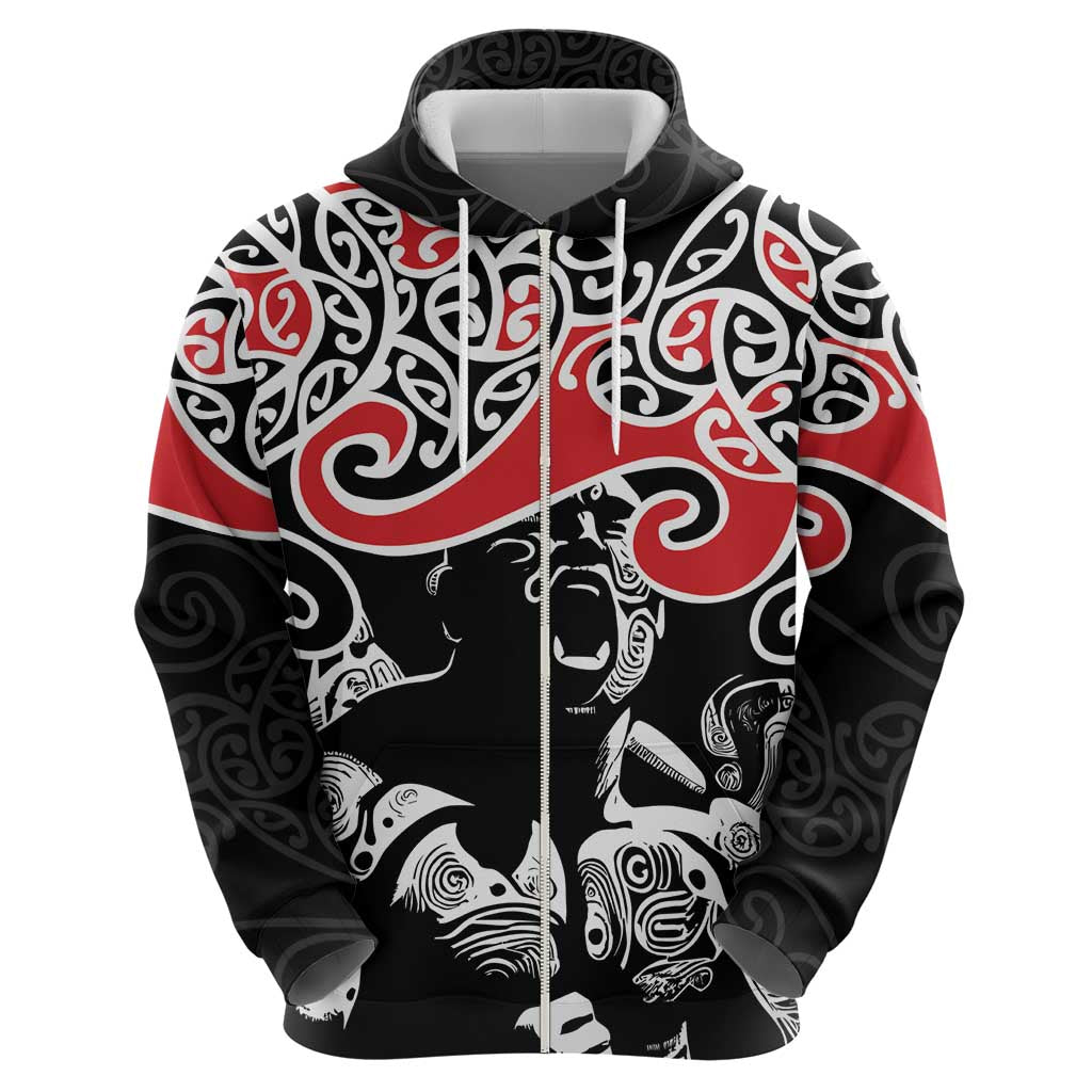 Aotearoa Toitu Te Tiriti Zip Hoodie New Zealand Stand Together Stand Stronger LT9 - Polynesian Pride