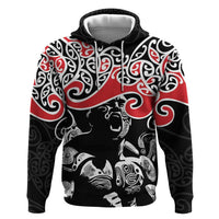 Aotearoa Toitu Te Tiriti Zip Hoodie New Zealand Stand Together Stand Stronger LT9 Pullover Hoodie Black - Polynesian Pride