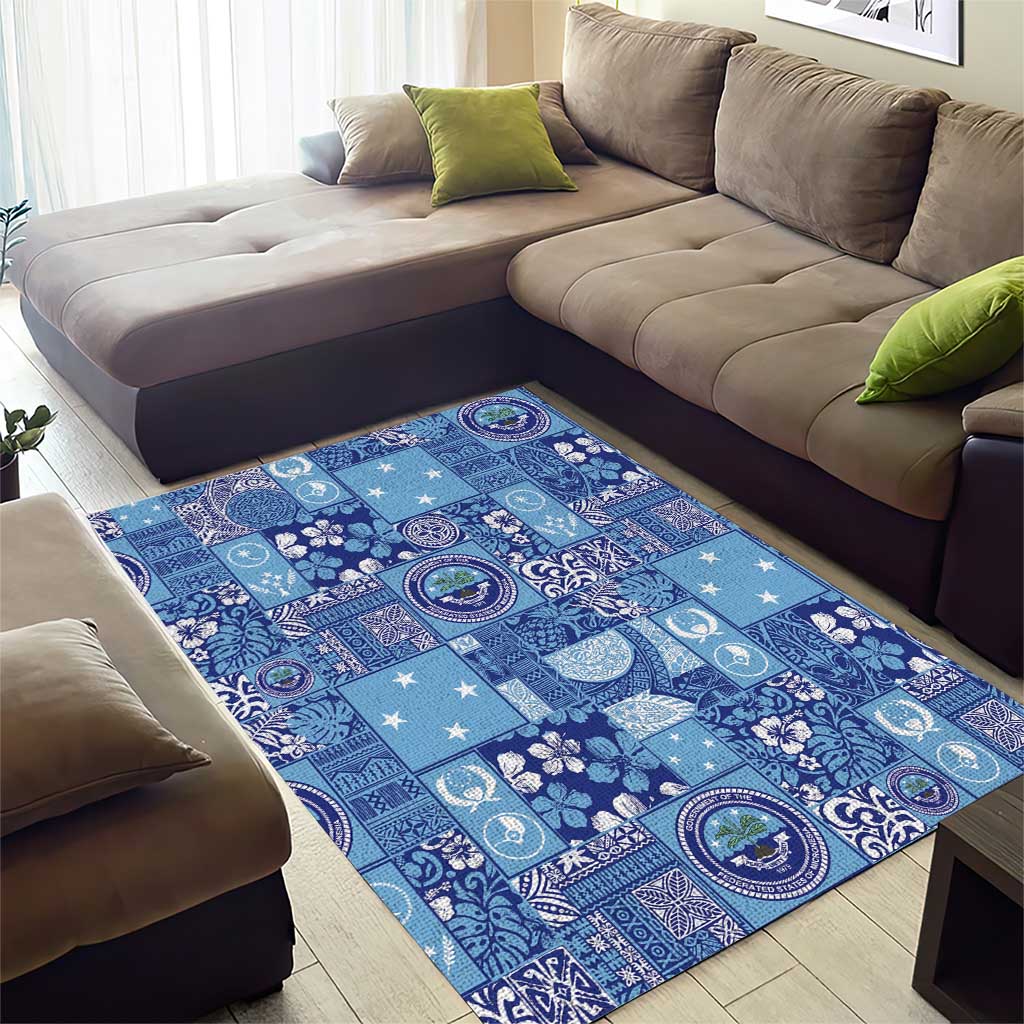 Federated States of Micronesia Merry Christmas Area Rug Pacific Patchwork Xmas Vibes - Polynesian Pride