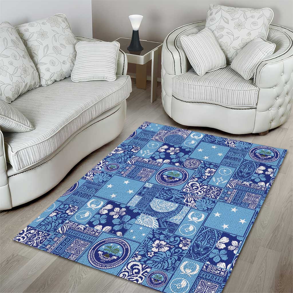 Federated States of Micronesia Merry Christmas Area Rug Pacific Patchwork Xmas Vibes - Polynesian Pride