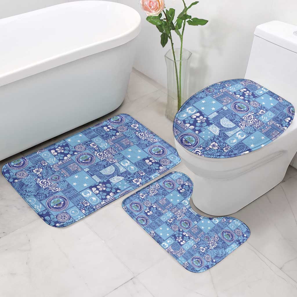 Federated States of Micronesia Merry Christmas Bathroom Set Pacific Patchwork Xmas Vibes - Polynesian Pride