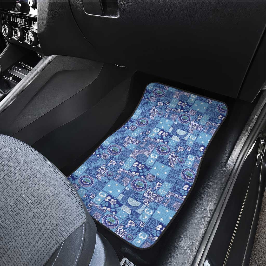 Federated States of Micronesia Merry Christmas Car Mats Pacific Patchwork Xmas Vibes - Polynesian Pride